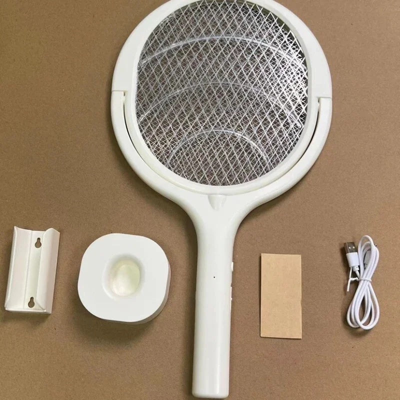5 In 1 Fast Charging Racket Kill Fly Bug Safety Insulated Battery Powered Lamp ABS Adjustable Electric Mosquito Swatter - Campify Life