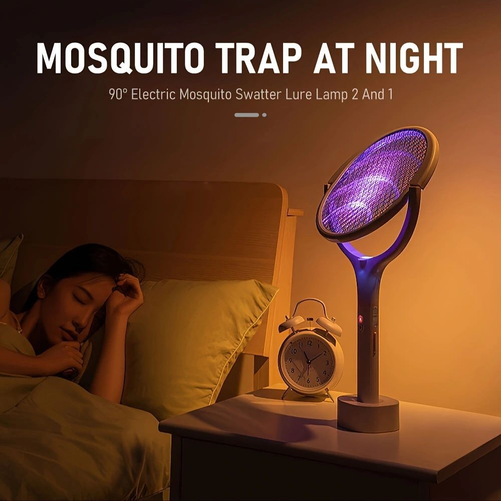 5 In 1 Fast Charging Racket Kill Fly Bug Safety Insulated Battery Powered Lamp ABS Adjustable Electric Mosquito Swatter - Campify Life